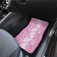 Hawaiian Lei Day Car Mats Pink Hibiscus Flowers Lei Art