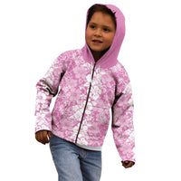 Hawaiian Lei Day Kid Hoodie Pink Hibiscus Flowers Lei Art