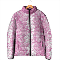 Hawaiian Lei Day Padded Jacket Pink Hibiscus Flowers Lei Art LT9 - Polynesian Pride