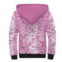 Hawaiian Lei Day Sherpa Hoodie Pink Hibiscus Flowers Lei Art LT9 - Polynesian Pride