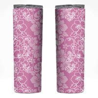 Hawaiian Lei Day Skinny Tumbler Pink Hibiscus Flowers Lei Art
