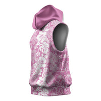 Hawaiian Lei Day Sleeveless Hoodie Pink Hibiscus Flowers Lei Art LT9 - Polynesian Pride