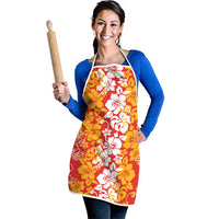 Hawaiian Lei Day Apron Red Hibiscus Flowers Lei Art - Polynesian Pride