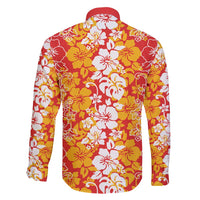 Hawaiian Lei Day Family Matching Short Sleeve Bodycon Dress and Hawaiian Shirt Red Hibiscus Flowers Lei Art LT9 - Polynesian Pride