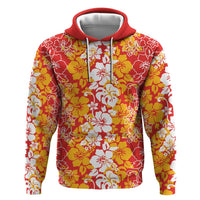 Hawaiian Lei Day Hoodie Red Hibiscus Flowers Lei Art