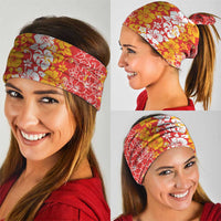Hawaiian Lei Day Neck Gaiter Red Hibiscus Flowers Lei Art - Polynesian Pride