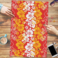 Hawaiian Lei Day Puzzle Red Hibiscus Flowers Lei Art LT9 Red - Polynesian Pride