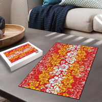 Hawaiian Lei Day Puzzle Red Hibiscus Flowers Lei Art LT9 - Polynesian Pride