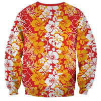 Hawaiian Lei Day Sweatshirt Red Hibiscus Flowers Lei Art LT9 - Polynesian Pride