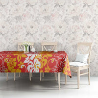 Hawaiian Lei Day Tablecloth Red Hibiscus Flowers Lei Art LT9 - Polynesian Pride