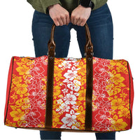Hawaiian Lei Day Travel Bag Red Hibiscus Flowers Lei Art - Polynesian Pride