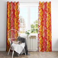 Hawaiian Lei Day Window Curtain Red Hibiscus Flowers Lei Art LT9 - Polynesian Pride