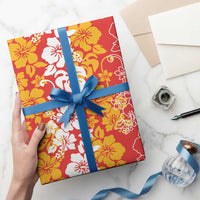 Hawaiian Lei Day Wrapping Paper Red Hibiscus Flowers Lei Art - Polynesian Pride