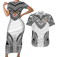 Flying Fijians Pacific Fiji Rugby Custom Couples Matching Short Sleeve Bodycon Dress and Hawaiian Shirt Polynesian Pattern