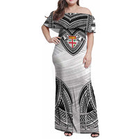 Flying Fijians Pacific Fiji Rugby Custom Family Matching Off Shoulder Maxi Dress and Hawaiian Shirt Polynesian Pattern