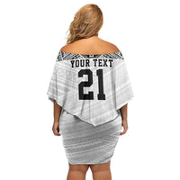 Flying Fijians Pacific Fiji Rugby Custom Off Shoulder Short Dress Polynesian Pattern
