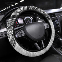 Flying Fijians Pacific Fiji Rugby Steering Wheel Cover Polynesian Pattern LT9 Universal Fit White - Polynesian Pride