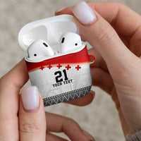 Ikale Tahi Pacific Tonga Rugby Custom AirPods Case Tongan Ngatu with Flag Pattern - Polynesian Pride