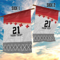 Ikale Tahi Pacific Tonga Rugby Custom Garden Flag Tongan Ngatu with Flag Pattern