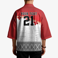 Ikale Tahi Pacific Tonga Rugby Custom Kimono Tongan Ngatu with Flag Pattern - Polynesian Pride