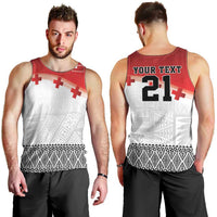 Ikale Tahi Pacific Tonga Rugby Custom Men Tank Top Tongan Ngatu with Flag Pattern