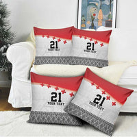 Ikale Tahi Pacific Tonga Rugby Custom Pillow Cover Tongan Ngatu with Flag Pattern - Polynesian Pride