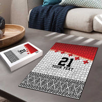 Ikale Tahi Pacific Tonga Rugby Custom Puzzle Tongan Ngatu with Flag Pattern - Polynesian Pride