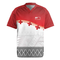 Ikale Tahi Pacific Tonga Rugby Custom Rugby Jersey Tongan Ngatu with Flag Pattern