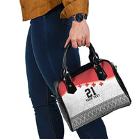 Ikale Tahi Pacific Tonga Rugby Custom Shoulder Handbag Tongan Ngatu with Flag Pattern LT9 - Polynesian Pride