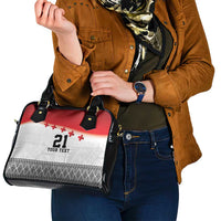Ikale Tahi Pacific Tonga Rugby Custom Shoulder Handbag Tongan Ngatu with Flag Pattern LT9 - Polynesian Pride