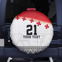 Ikale Tahi Pacific Tonga Rugby Custom Spare Tire Cover Tongan Ngatu with Flag Pattern