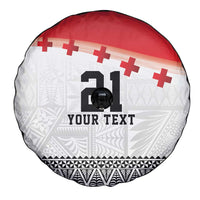 Ikale Tahi Pacific Tonga Rugby Custom Spare Tire Cover Tongan Ngatu with Flag Pattern