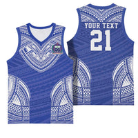 Manu Samoa Pacific Samoa Rugby Custom Basketball Jersey Polynesian Pattern - Polynesian Pride