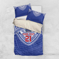 Manu Samoa Pacific Samoa Rugby Custom Bedding Set Polynesian Pattern LT9 US Twin 172cm x 218cm Blue - Polynesian Pride