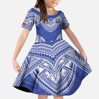 Manu Samoa Pacific Samoa Rugby Custom Family Matching Short Sleeve Bodycon Dress and Hawaiian Shirt Polynesian Pattern