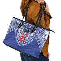 Manu Samoa Pacific Samoa Rugby Custom Leather Tote Bag Polynesian Pattern