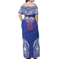 Manu Samoa Pacific Samoa Rugby Custom Off Shoulder Maxi Dress Polynesian Pattern LT9 - Polynesian Pride