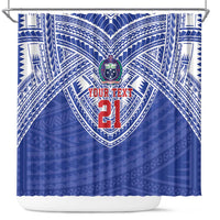 Manu Samoa Pacific Samoa Rugby Custom Shower Curtain Polynesian Pattern