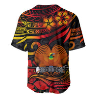 PNG Remembrance Day Baseball Jersey Polynesian Tribal and Poppy LT9 - Polynesian Pride