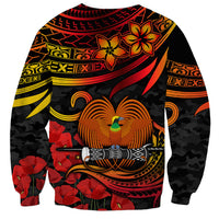 PNG Remembrance Day Sweatshirt Polynesian Tribal and Poppy LT9 - Polynesian Pride