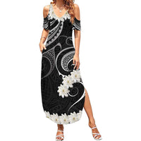 White Sunday Tokelau Gardenia Thunbergia Family Matching Summer Maxi Dress and Hawaiian Shirt Fakamalo Atu Kia Te Koutou Uma