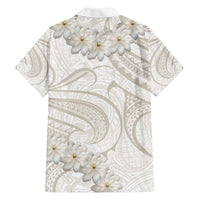Tokelau Gardenia Thunbergia Family Matching Off Shoulder Short Dress and Hawaiian Shirt Polynesian Art Vibe LT9 - Polynesian Pride
