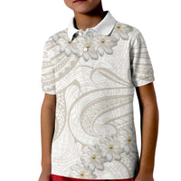 Tokelau Gardenia Thunbergia Kid Polo Shirt Polynesian Art Vibe LT9 Kid White - Polynesian Pride
