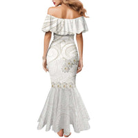 Tokelau Gardenia Thunbergia Mermaid Dress Polynesian Art Vibe LT9 - Polynesian Pride