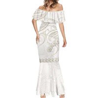 Tokelau Gardenia Thunbergia Mermaid Dress Polynesian Art Vibe LT9 - Polynesian Pride