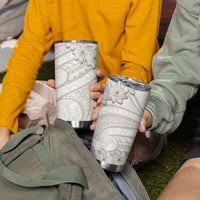 Tokelau Gardenia Thunbergia Tumbler Cup Black Polynesian Art Vibe