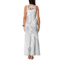 Manuia le Aso Sa o Tamaiti Tonga Family Matching Tank Maxi Dress and Hawaiian Shirt White Sunday Heilala Lei