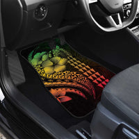 Hawaiian Sea Turtle Car Mats Reggae Hibiscus Flowers and Kakau Pattern