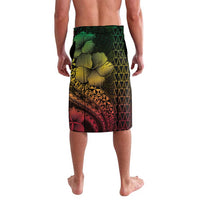 Hawaiian Sea Turtle Lavalava Reggae Hibiscus Flowers and Kakau Pattern
