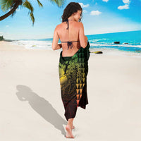 Hawaiian Sea Turtle Sarong Reggae Hibiscus Flowers and Kakau Pattern